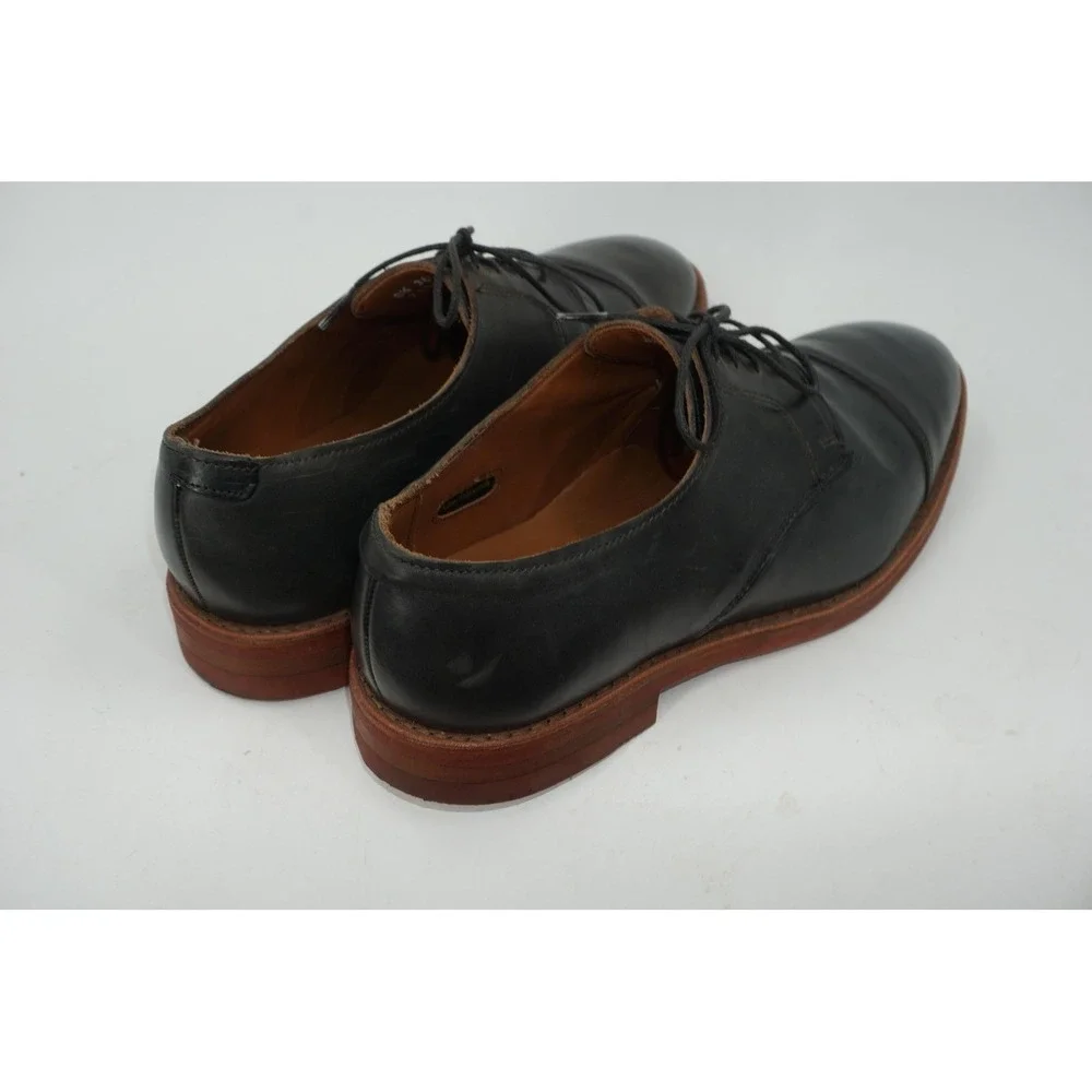 Allen Edmonds Oak Street Shoes Blue Gray Cap Toe Derby Dress Men's Size 8.5 EEE